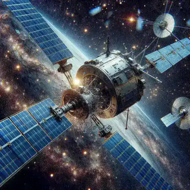 Space Debris Removal Satellite Captures and Deorbits Defunct Satellites