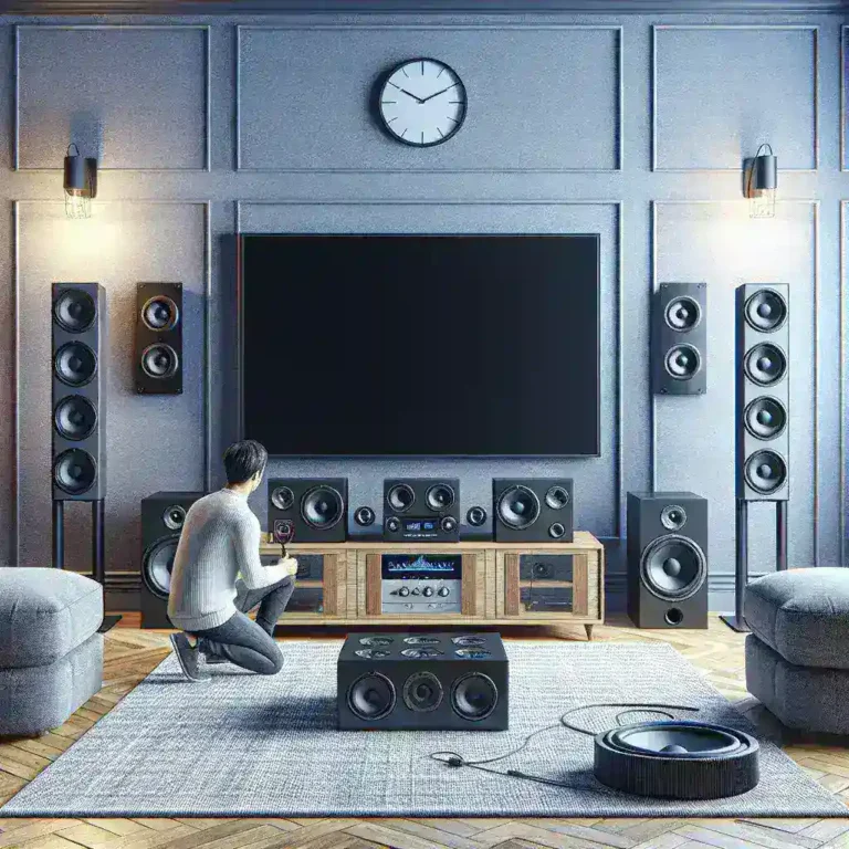 How do I calibrate my home theater audio system?